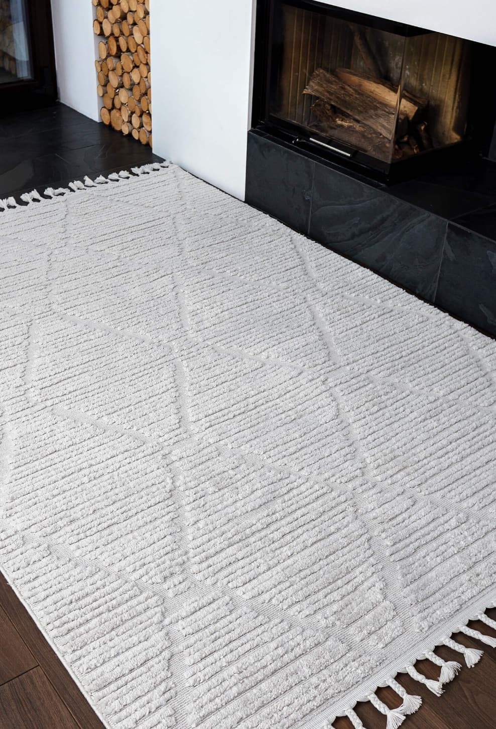Білий килим bilbao y617b white-brown