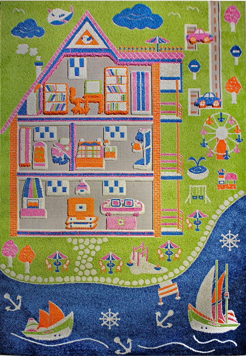 Дитячий килим Fulya 8G24 green-blue