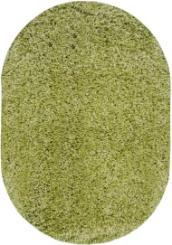 Зелений килим з довгим ворсом loca 6365a l.green овал