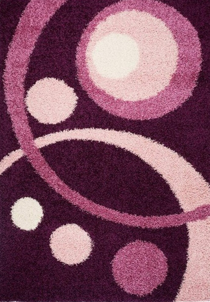Фіолетовий килим з довгим ворсом loca 9197a d.purple
