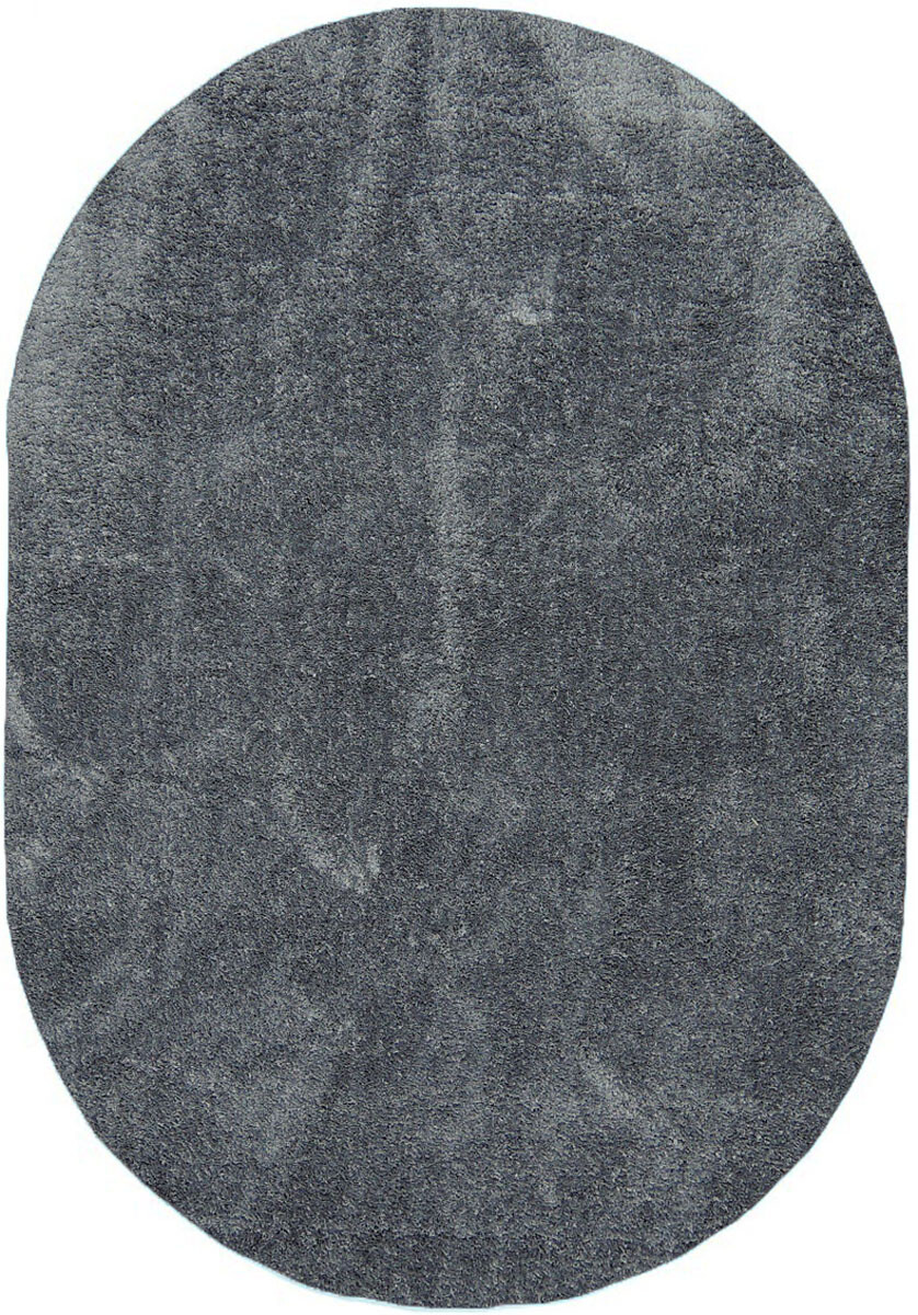 Серый ковер с высоким ворсом silk shaggy 6365f gray овал