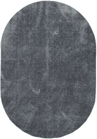 Серый ковер с высоким ворсом silk shaggy 6365f gray овал