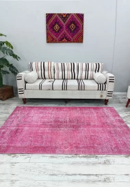 Вовняний килим ручної роботи Килим ручної роботи Colored Vintage 04 dark pink