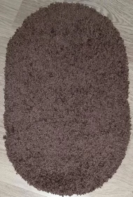 Коричневий килим з довгим ворсом loca 6365a d.brown овал