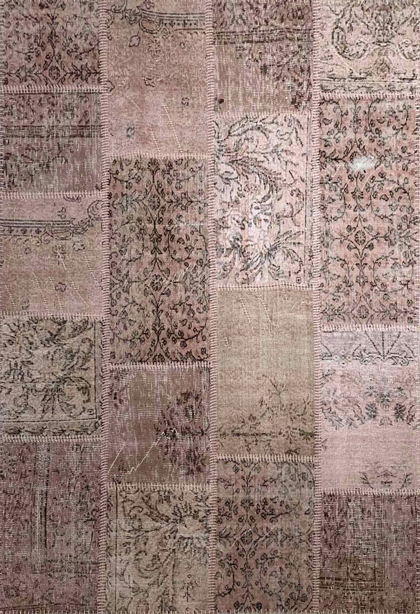 Вовняний килим ручної роботи Килим ручної роботи Patchwork d8 pink