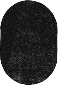 Чорний килим з високим ворсом puffy 4b s001a black овал