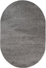 Серый ковер с длинным ворсом loca 6365a gray овал