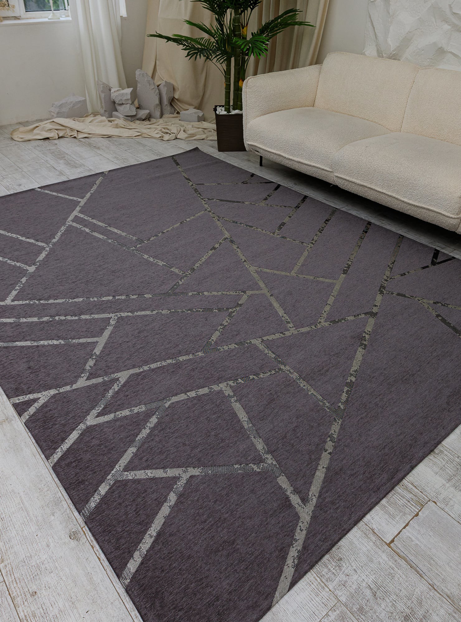 Безворсовий килим Alba 135902 grey