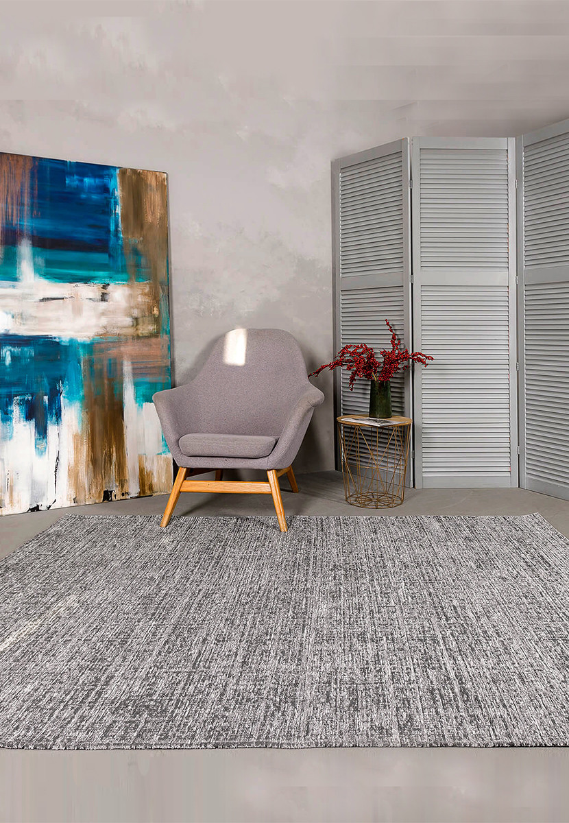 Сірий безворсовий килим almina 148401 light grey