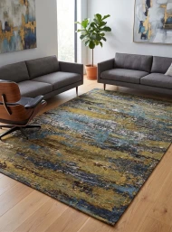 Безворсовий килим Almina 108739 green-blue
