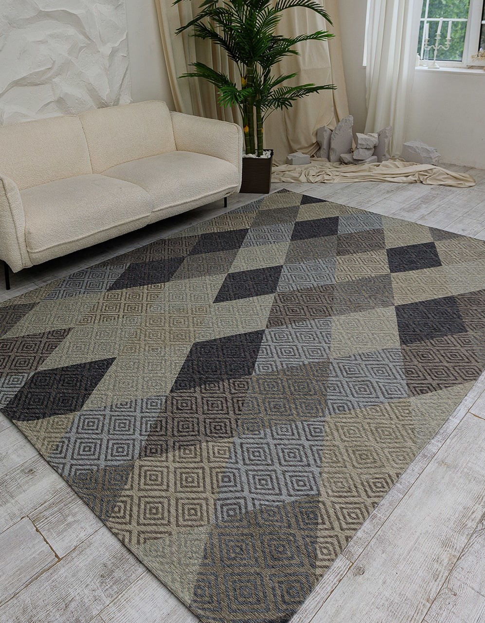 Безворсовий килим Almina 118514-01 grey