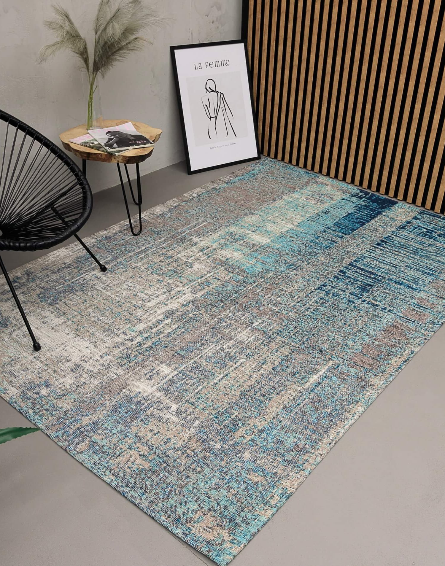 Безворсовий килим Almina 118547-07 grey-blue