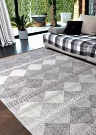 Безворсовий килим Agra EO61A light grey-white