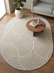 Синтетические ковры Geo 8869-44461 овал