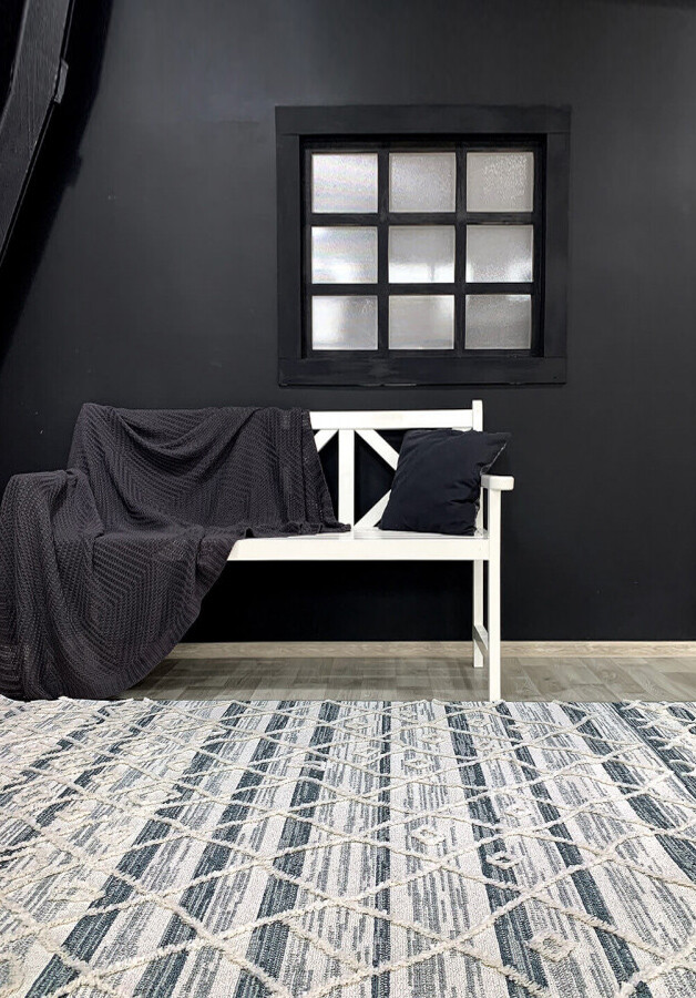 Синтетические ковры Bilbao Y585A white-blue