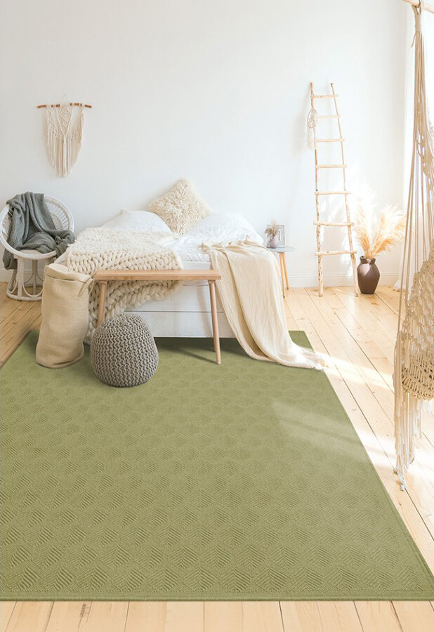Зелений вовняний килим lana md 7649-70300