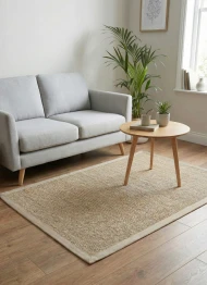 Бежевий безворсовий килим sisal cotton antislip beige