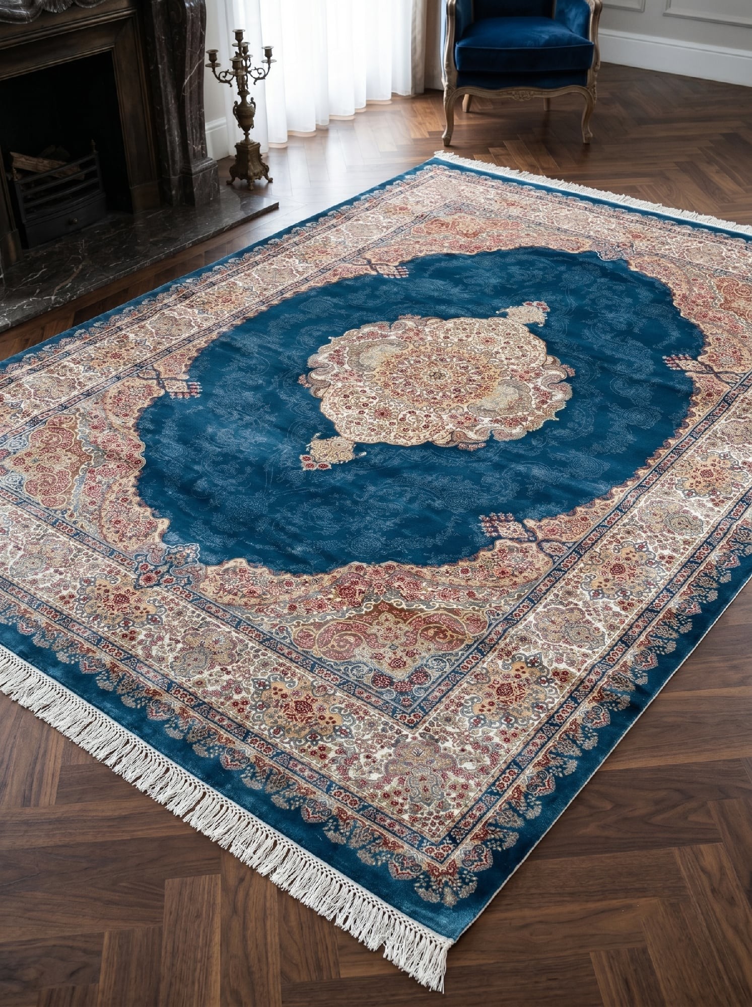 Ковры из вискозы Elexus Hereke yy081 koyu navi