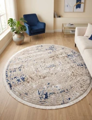 Синтетические ковры Hera tu73a beige круг