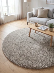 Килим з високим ворсом Himalaya 8206A l.gray круг