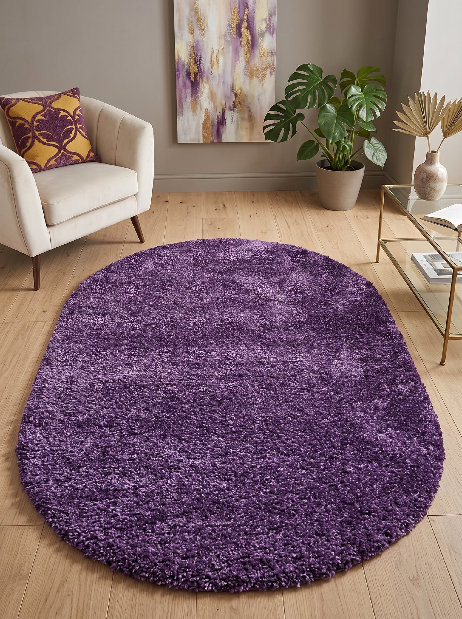 Килим з високим ворсом Himalaya 8206A lilac овал