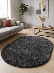 Ковер с высоким ворсом Himalaya 8206D anthracite овал