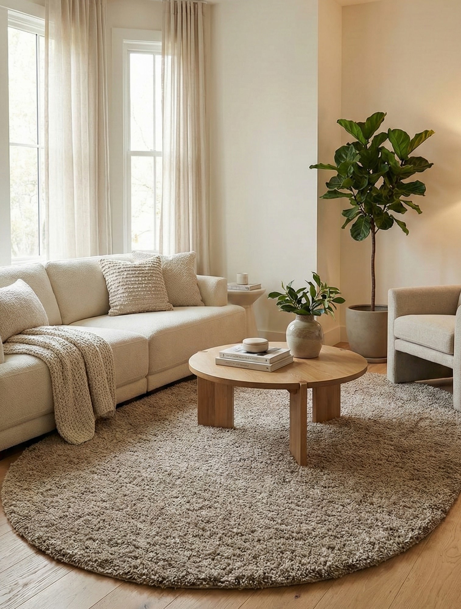 Килим з високим ворсом Himalaya 8206A beige овал