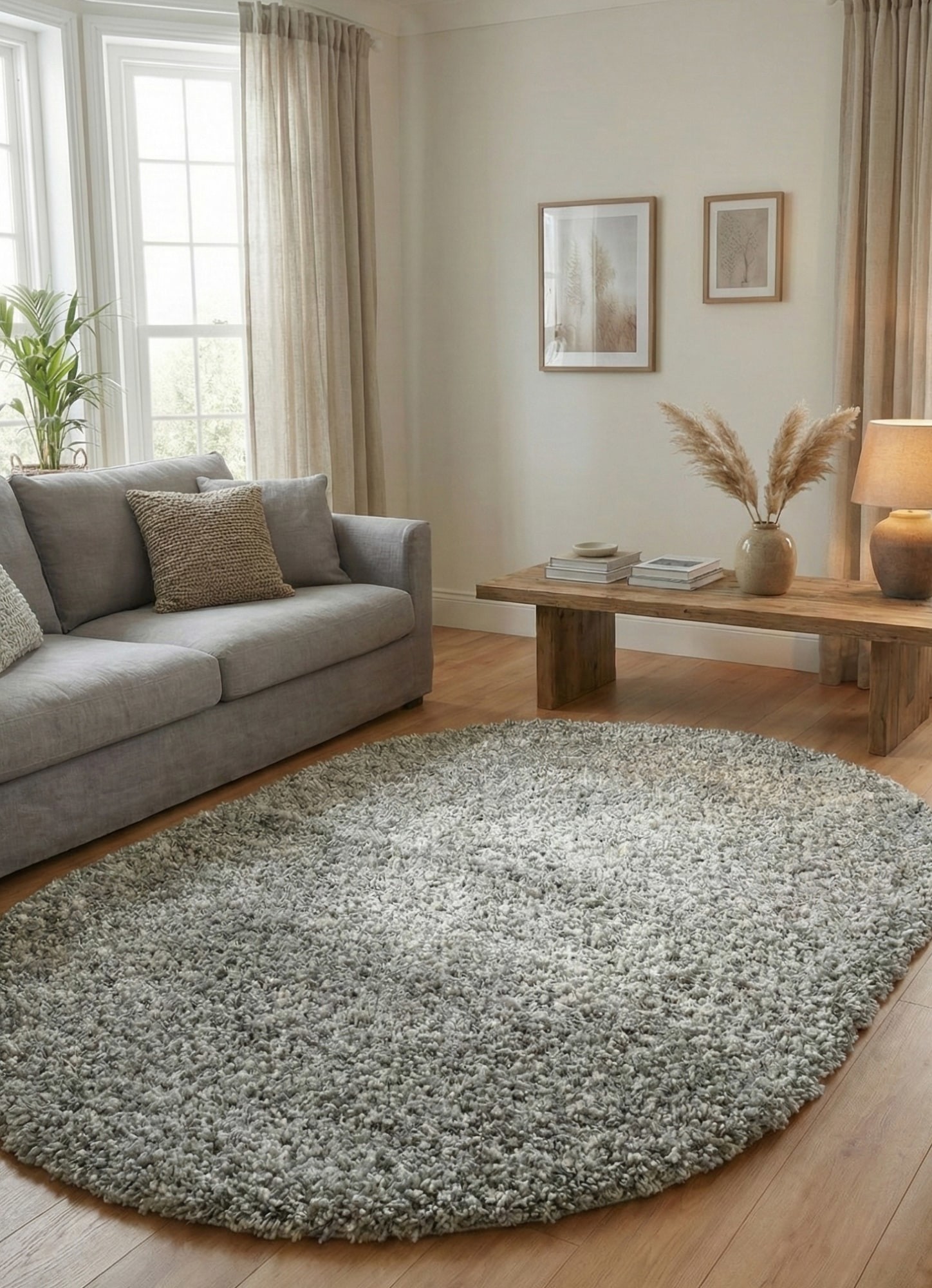 Килим з високим ворсом Himalaya 8206A gray овал