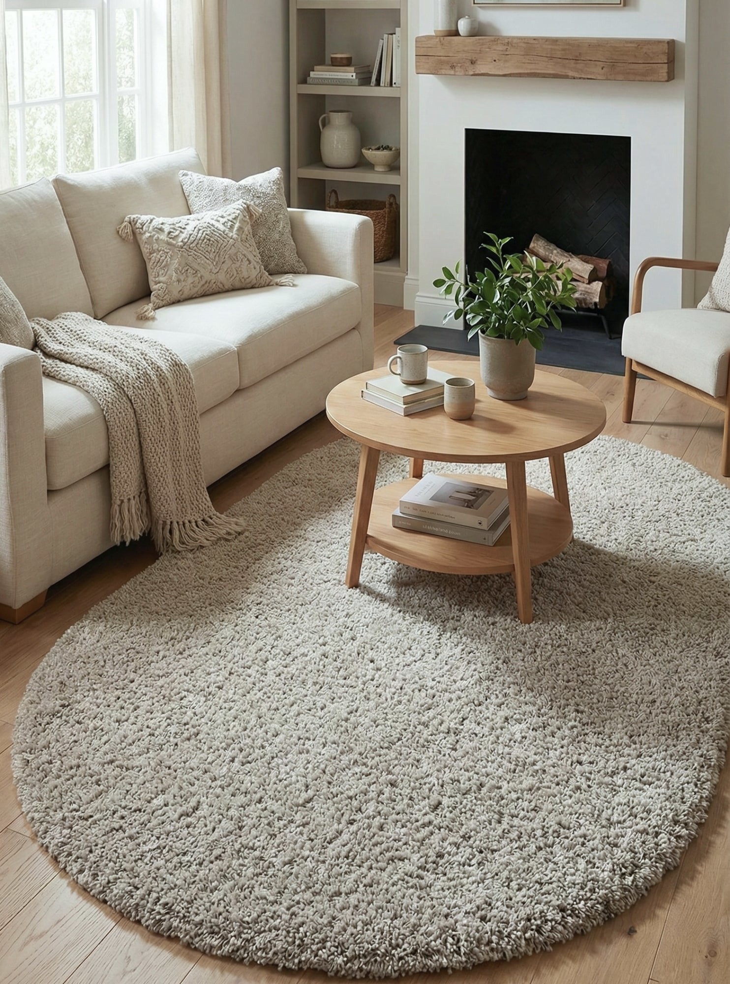 Килим з високим ворсом Himalaya 8206A l.gray овал