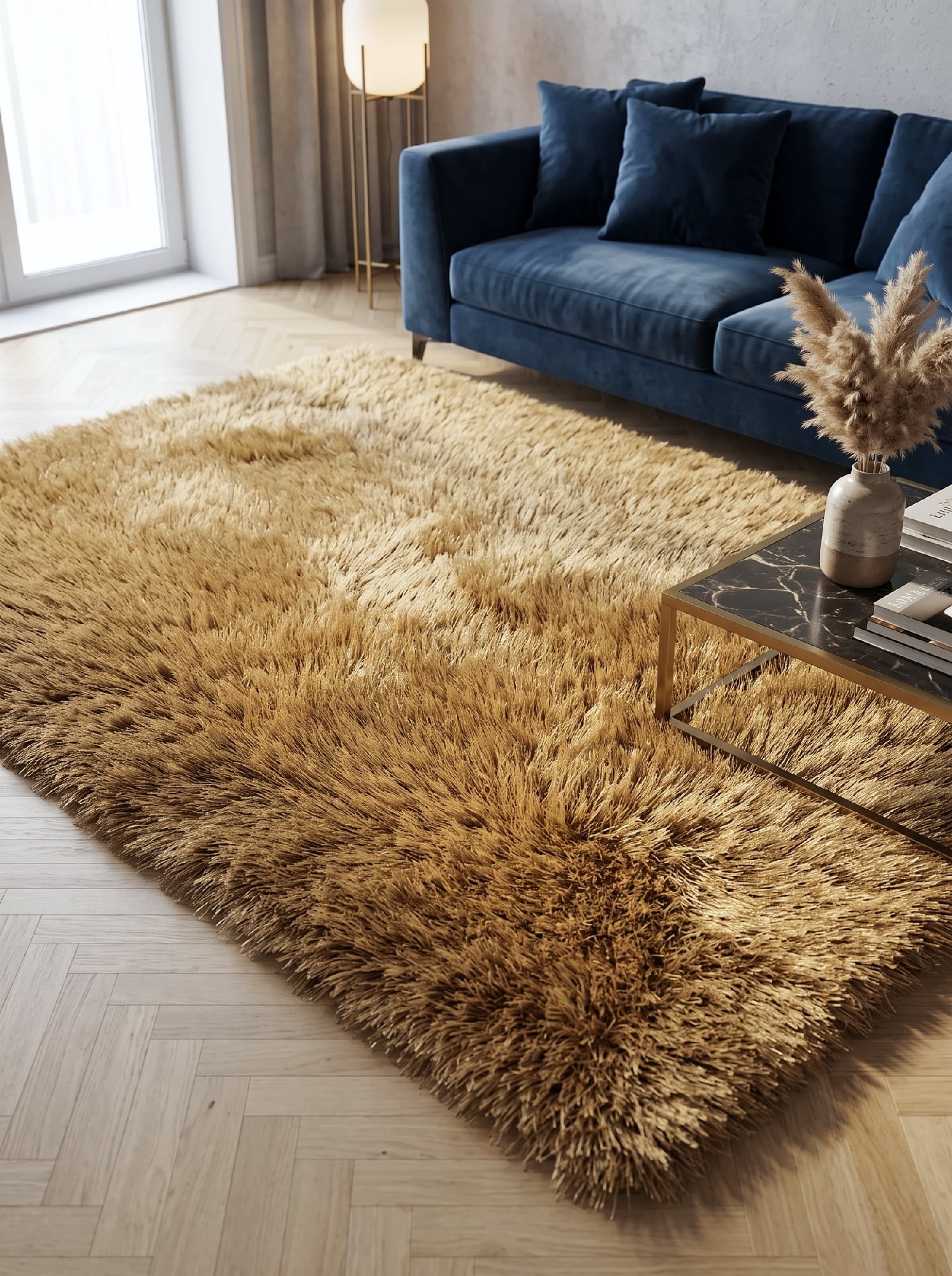Килим з високим ворсом India Defier 01800A beige