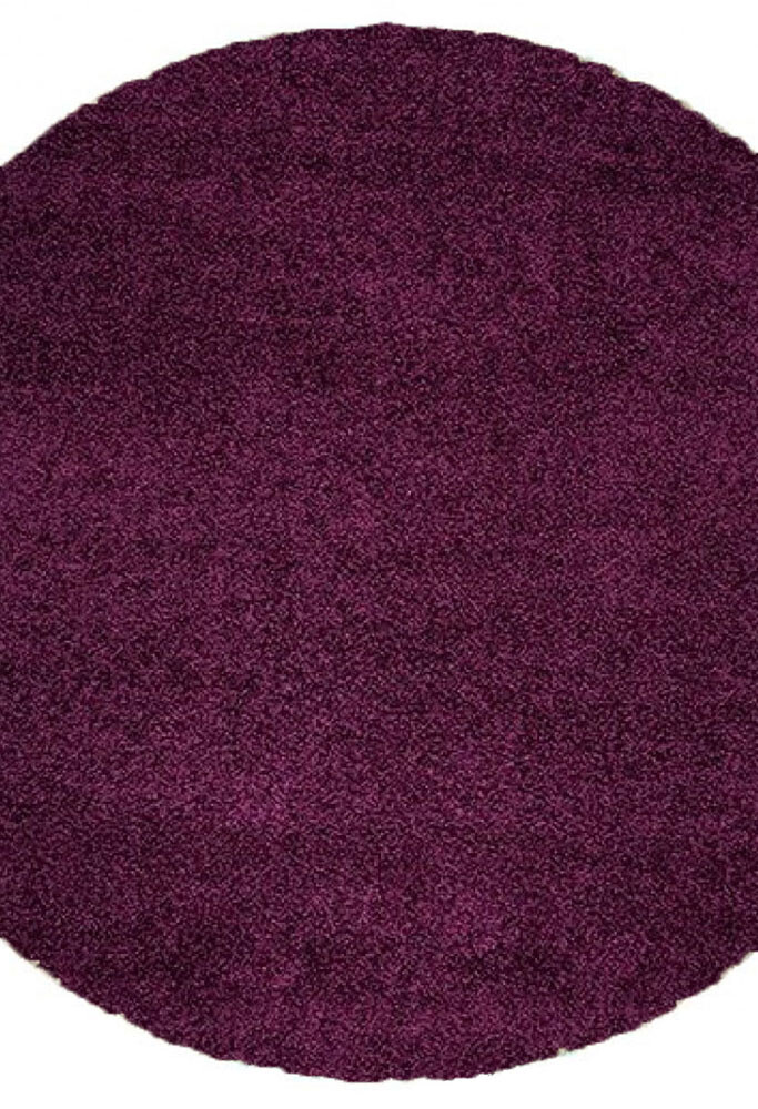 Фіолетовий килим з довгим ворсом loca 6365a d.purple круг