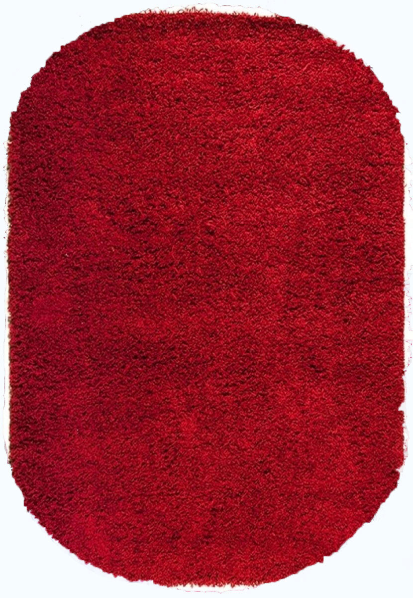 Червоний килим з довгим ворсом loca 6365a red овал