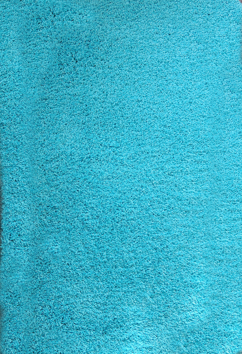 Голубой ковер с длинным ворсом loca 6365a aqua