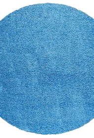 Синій килим з довгим ворсом loca 6365a blue круг