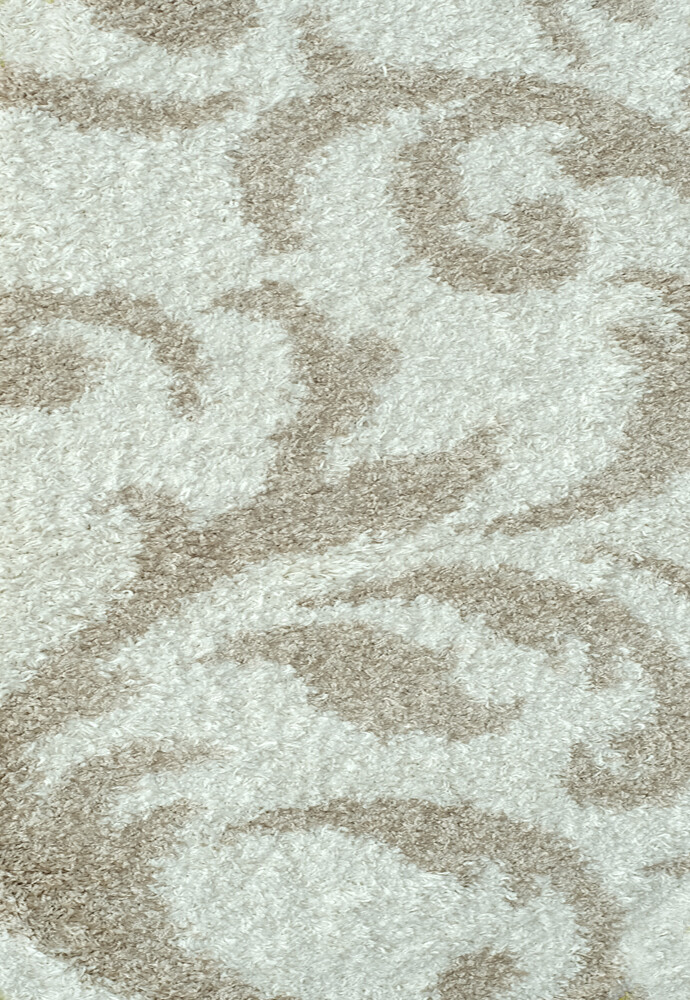 Білий килим з довгим ворсом loca 9161a cream