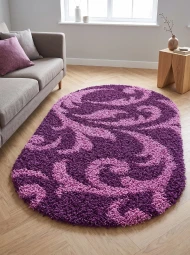 Високоворсні килими Loca 9161A d.purple овал