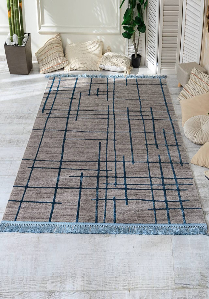 Акриловий килим Manyas 1702 koyu gri-blue