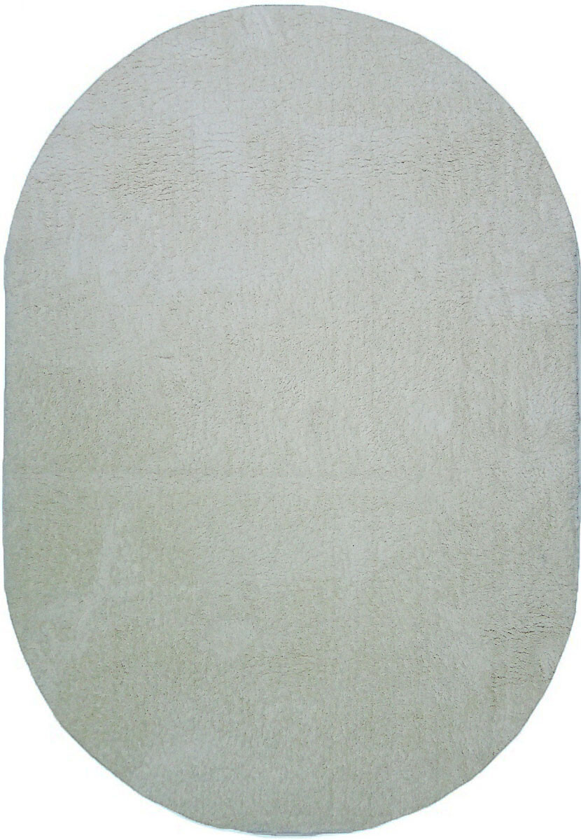 Белый ковер с высоким ворсом silk shaggy 6365g white овал