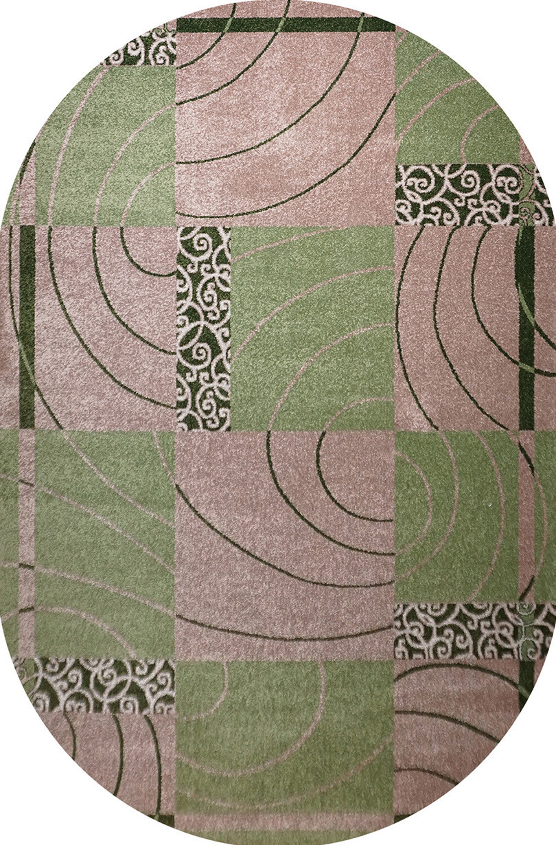 Синтетические ковры Kiwi 02578B beige-l.green овал