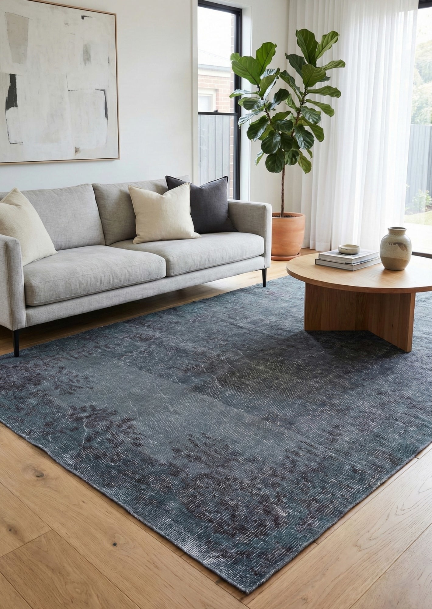 Шерстяной ковер ручной работы Colored Vintage 07 grey