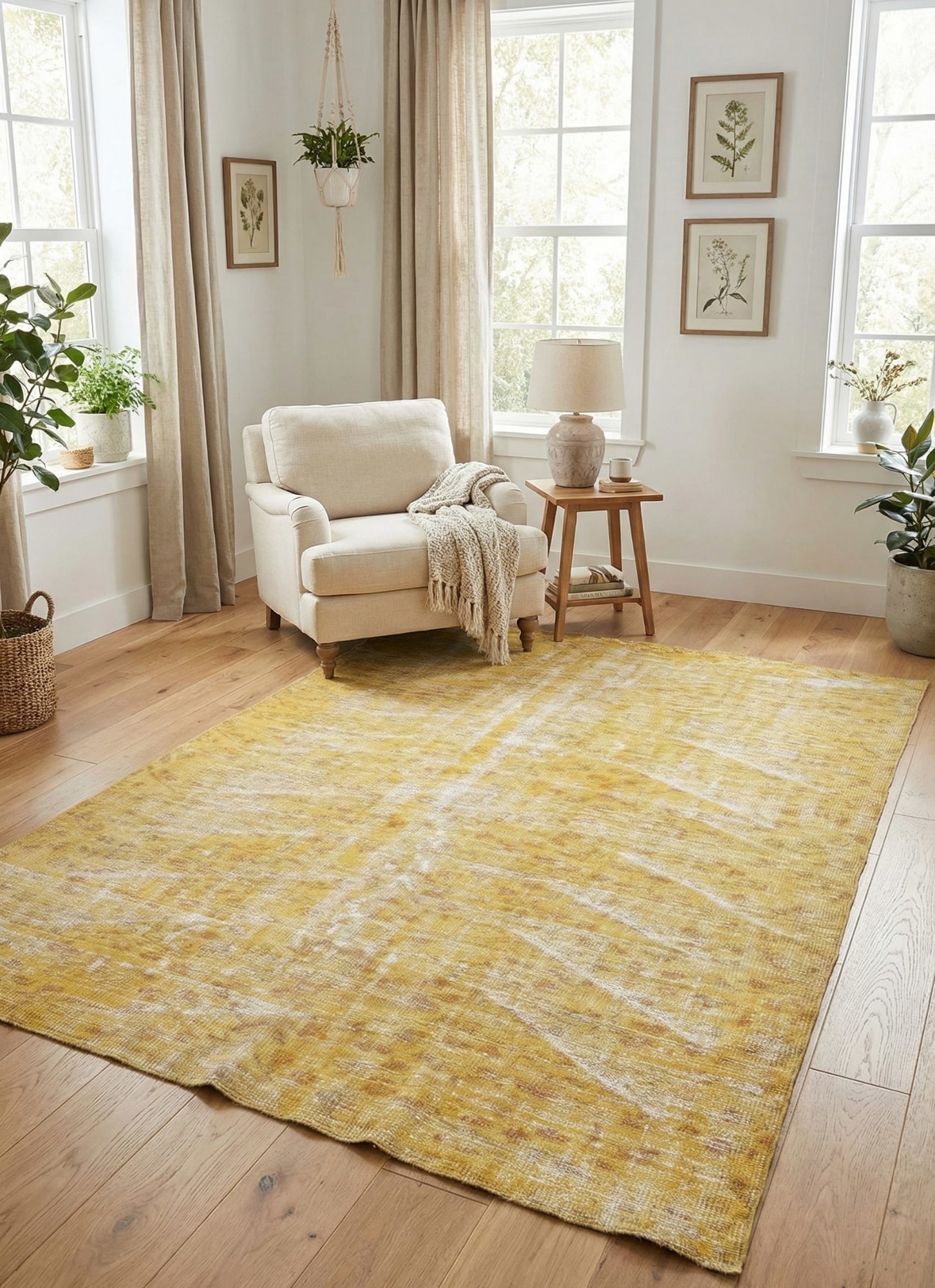 Шерстяной ковер ручной работы Colored Vintage 33 yellow