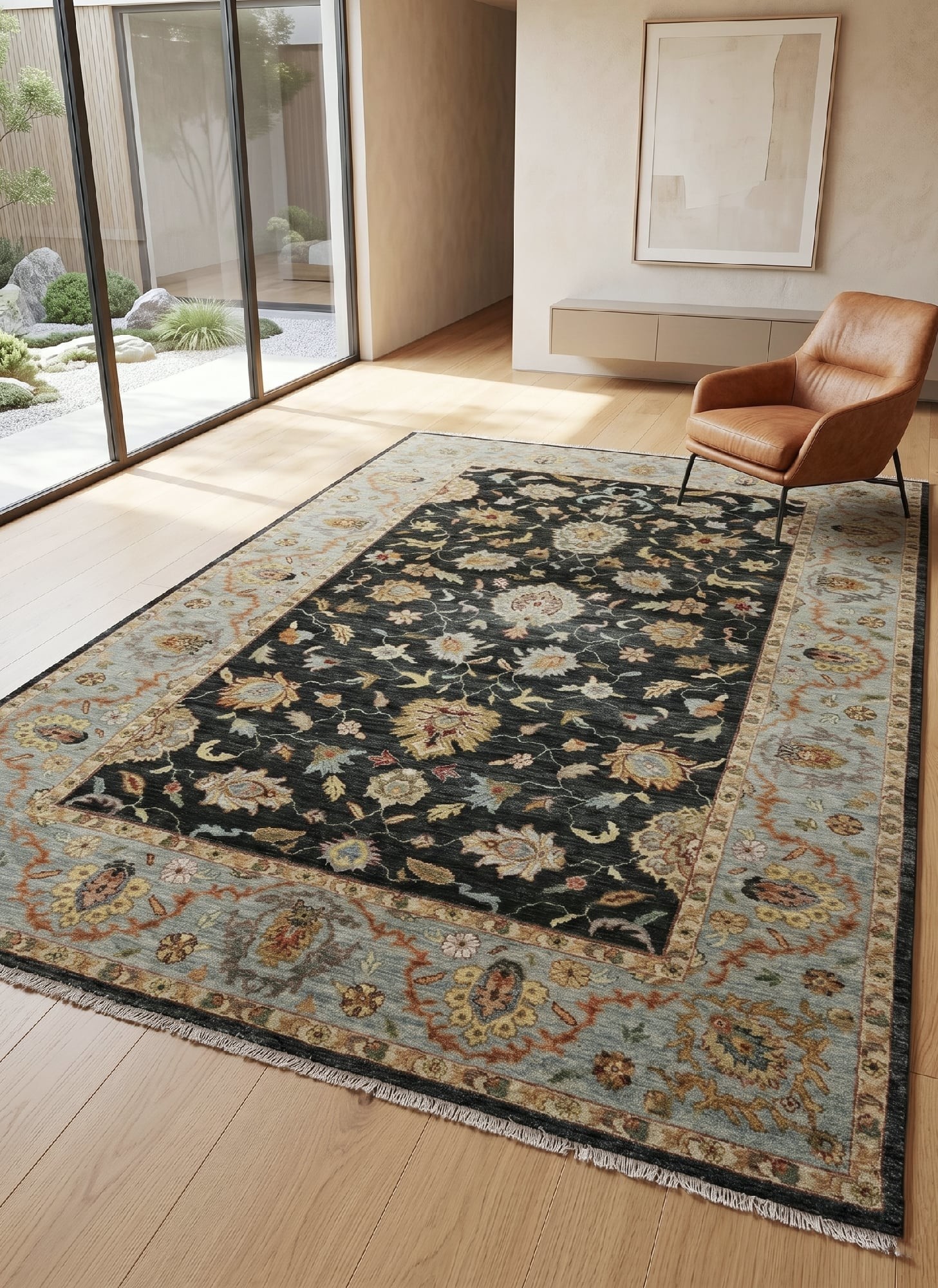 Ковры ручной работы Ziegler 0181 black-sage blue