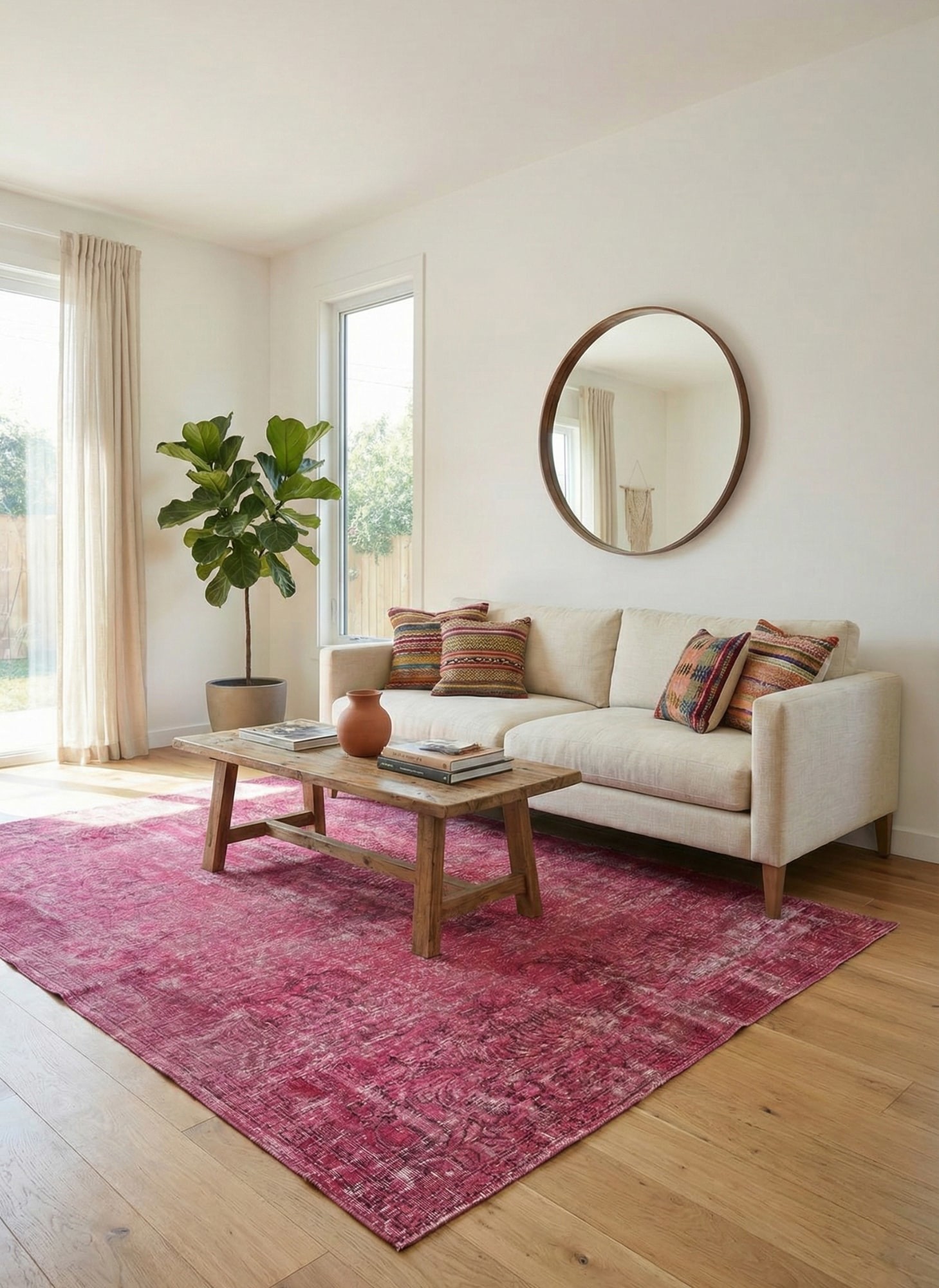 Шерстяной ковер ручной работы Colored Vintage 04 dark pink