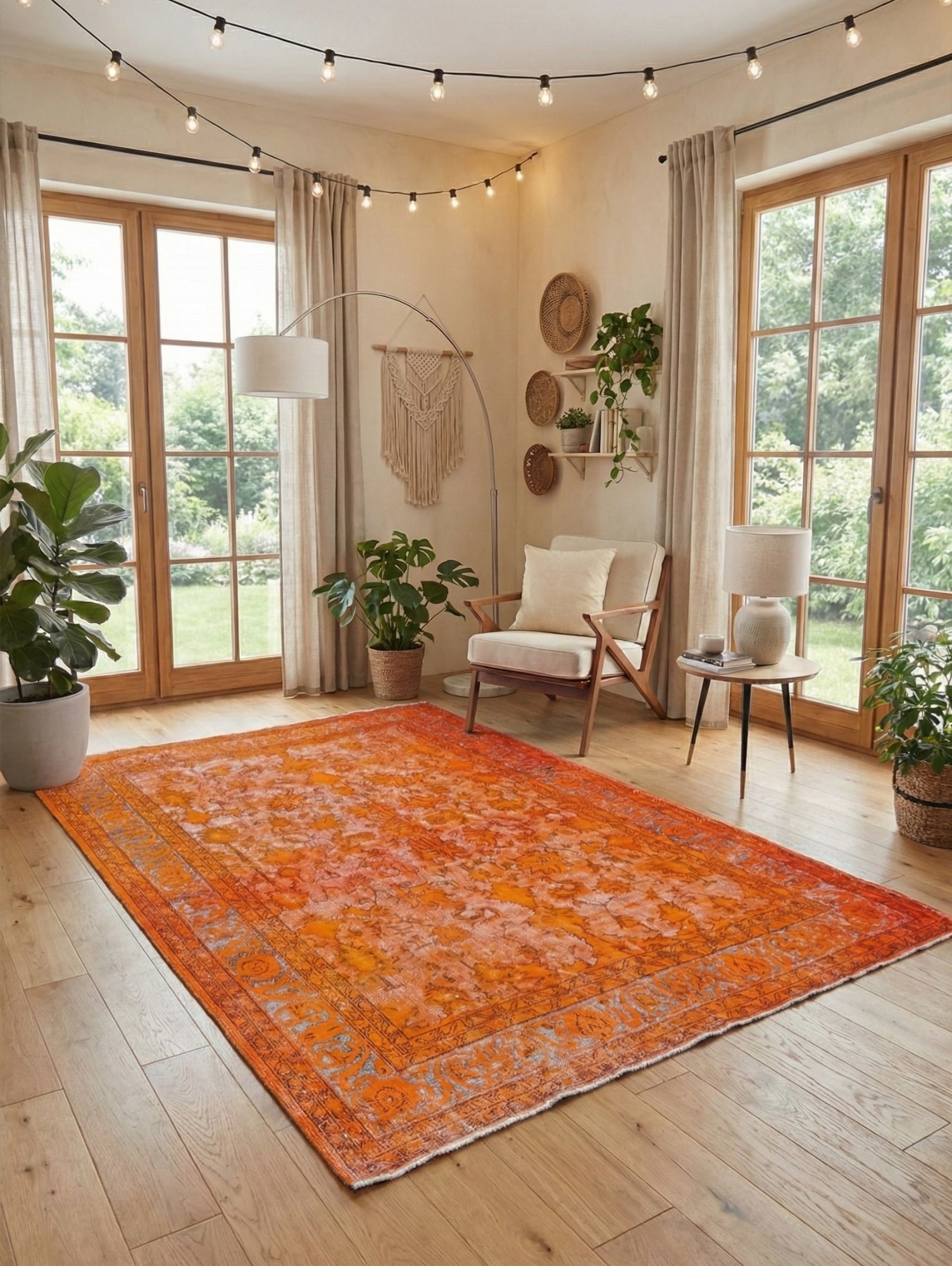 Шерстяной ковер ручной работы Colored Vintage 53 orange