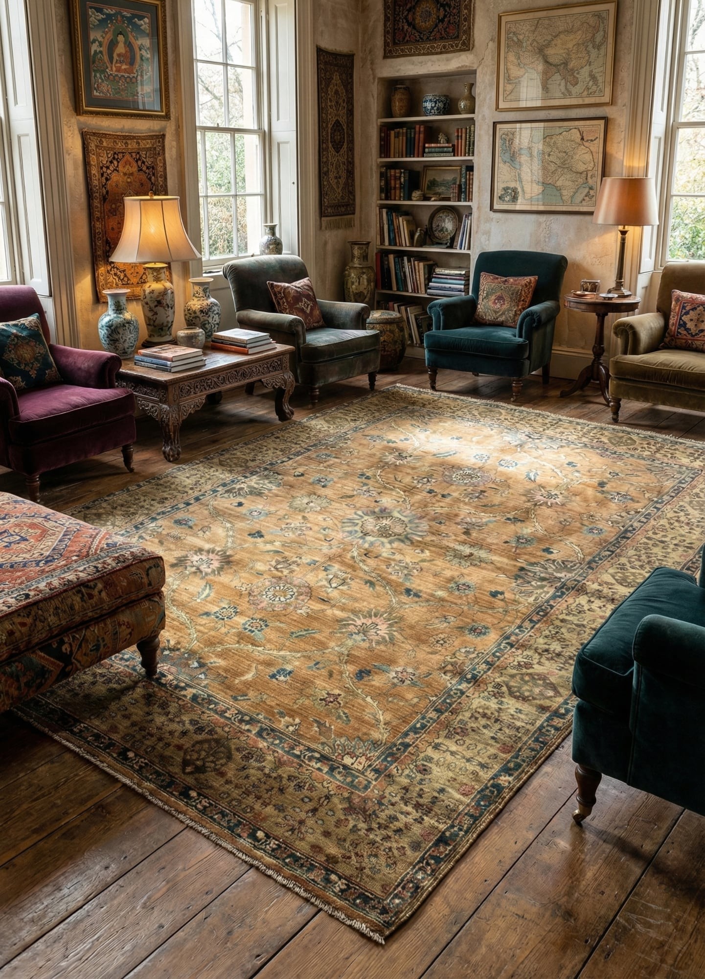 Килими ручної роботи Samarkand Mewar copper-gold