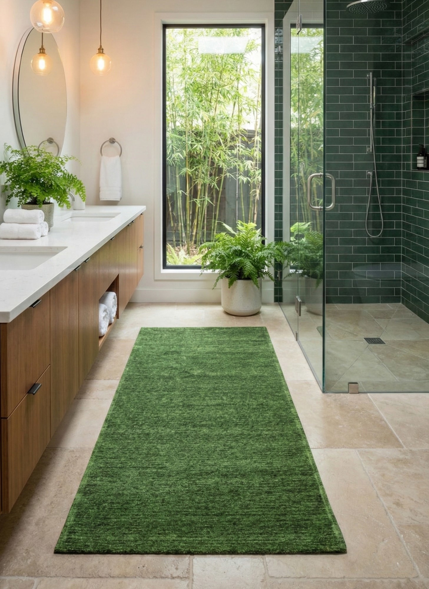 Зелений безворсовий килим laos 0215-999xs