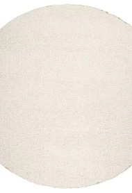 Білий килим з довгим ворсом loca 6365a white-cream круг
