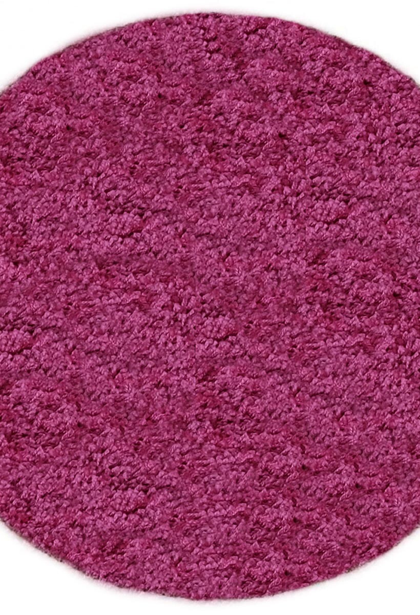 Рожевий килим з довгим ворсом loca 6365a pink круг