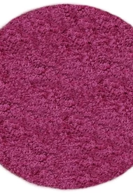 Рожевий килим з довгим ворсом loca 6365a pink круг