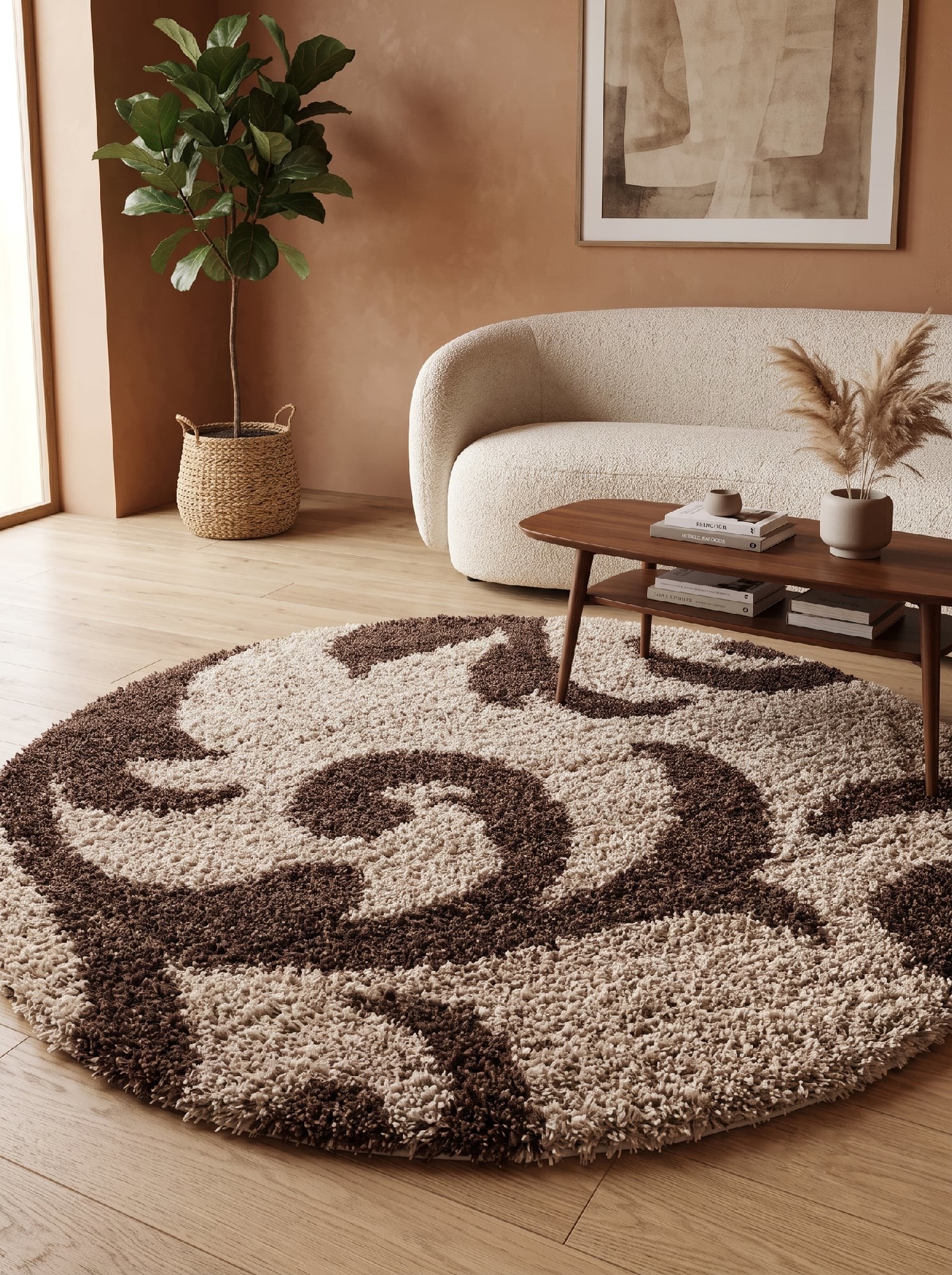 Високоворсні килими Loca 9161A beige круг